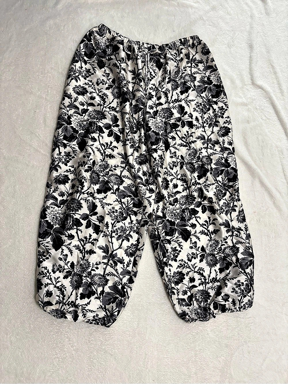 Maeve Floral Jogger Pants in Black & White Size XL Like New